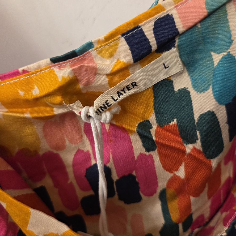 NWT - Marine Layer Tencel Bright Multicolor Archive Emma Wrap Midi Dress-Size XL - Picture 15 of 16